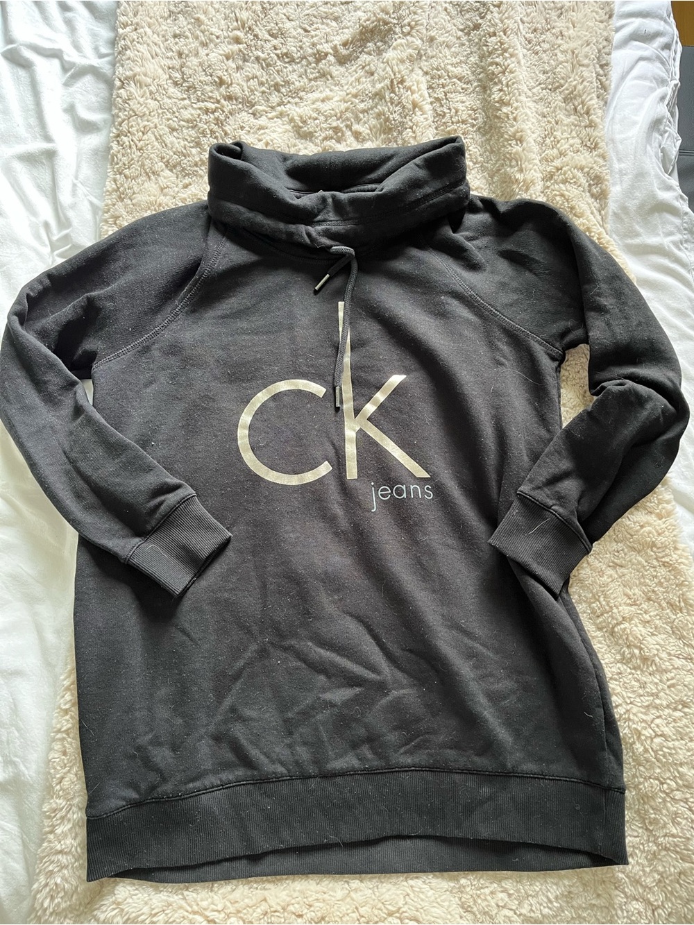 Calvin Klein Jeans Black Funnel-Neck CK Logo Sweater